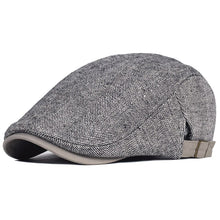 Load image into Gallery viewer, Vintage Style Newsboy Cap Unisex Winter Wool Thick Warm Herringbone Casual Stripe Berets Gatsby Flat Hat Peaked Adjustable Cap