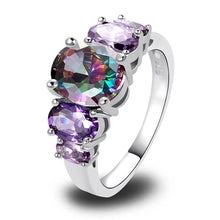 Load image into Gallery viewer, Luxurious Multi-Color Topaz Stone Ring Silver Plated Rainbow Color Fashion Jewelry Ring for Jewelry Fashion Woman Ring Gift
