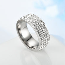 Load image into Gallery viewer, Hip Hop Iced Out CZ Bling Men's Ring Black/Gold/Silver Color Stainless Steel Bling Bling Rings for Women Men Jewelry