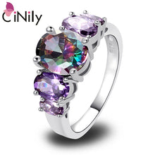 Load image into Gallery viewer, Luxurious Multi-Color Topaz Stone Ring Silver Plated Rainbow Color Fashion Jewelry Ring for Jewelry Fashion Woman Ring Gift