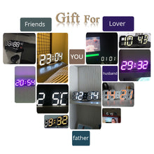 Load image into Gallery viewer, Mirror Face Digital Alarm Clock Desk Table Clock LED Screen Clocks for Bedroom Bedside Alarm Clocks Snooze Function Electronics