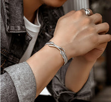 Load image into Gallery viewer, Open Adjustable Tibetan Silver Bangle Feather Shape Cuff Bracelet for Men Women Classic Jewelry Gift Accessories Bangles