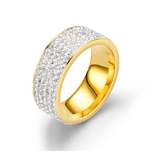Load image into Gallery viewer, Hip Hop Iced Out CZ Bling Men's Ring Black/Gold/Silver Color Stainless Steel Bling Bling Rings for Women Men Jewelry
