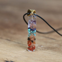 Load image into Gallery viewer, Natural 7 Chakra Orgone Energy Healing Pendant Necklace for Women Men Balance Chakra Stones Necklace for EMF Protection Centering