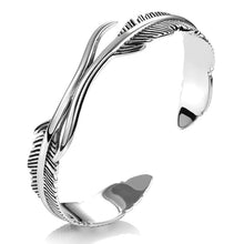 Load image into Gallery viewer, Open Adjustable Tibetan Silver Bangle Feather Shape Cuff Bracelet for Men Women Classic Jewelry Gift Accessories Bangles