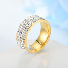 Load image into Gallery viewer, Hip Hop Iced Out CZ Bling Men's Ring Black/Gold/Silver Color Stainless Steel Bling Bling Rings for Women Men Jewelry