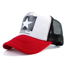 Load image into Gallery viewer, Geebro Fashion Five Point Star Pattern Baseball Cap Outdoor Baseball Hat Breathable Men Women Summer Mesh SnapbackCaps