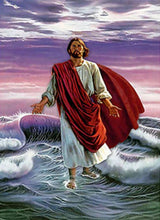 Load image into Gallery viewer, Jesus Walks on Water 5D Diamond Painting Kit Religious DIY Craft Kits Cross Stitch Embroidery Home Decor Ships from USA