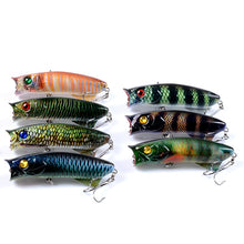 Load image into Gallery viewer, 1pc Floathing Lure with Treble Hook 3D Printed Topwater Popper Fishing Lure 7.8cm 11.5g Hard Bait Plastic Fishing Tackle Crankbait 7 Colors