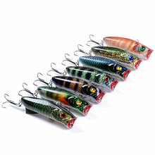 Load image into Gallery viewer, 1pc Floathing Lure with Treble Hook 3D Printed Topwater Popper Fishing Lure 7.8cm 11.5g Hard Bait Plastic Fishing Tackle Crankbait 7 Colors
