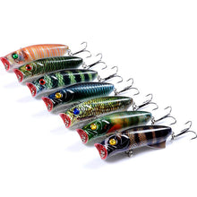 Load image into Gallery viewer, 1pc Floathing Lure with Treble Hook 3D Printed Topwater Popper Fishing Lure 7.8cm 11.5g Hard Bait Plastic Fishing Tackle Crankbait 7 Colors