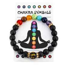 Load image into Gallery viewer, 7 Chakra Bracelet with Meaning Card for Men Women Natural Crystal Healing Anxiety Jewelry Mandala Yoga Meditation Bracelet Gift