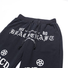 Load image into Gallery viewer, New Punk Grunge Gothic Pants Wegi Board Pentagram Pant Hollow Out Patchwork Trouser Vintage Look Ouija Board Black Trendy Joggers