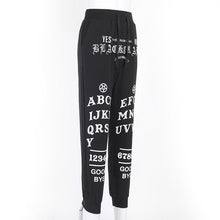 Load image into Gallery viewer, New Punk Grunge Gothic Pants Wegi Board Pentagram Pant Hollow Out Patchwork Trouser Vintage Look Ouija Board Black Trendy Joggers