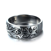 Load image into Gallery viewer, All Seeing Eye Fashion Rings for Women Men Retro Hip-Hop Personality Ring Engraved Retro Hipster Ring Hollow Cross Rings