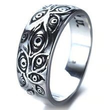 Load image into Gallery viewer, All Seeing Eye Fashion Rings for Women Men Retro Hip-Hop Personality Ring Engraved Retro Hipster Ring Hollow Cross Rings