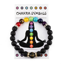 Load image into Gallery viewer, 7 Chakra Bracelet with Meaning Card for Men Women Natural Crystal Healing Anxiety Jewelry Mandala Yoga Meditation Bracelet Gift