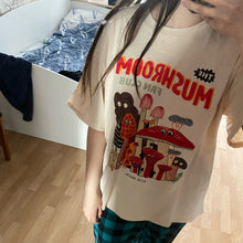 Load image into Gallery viewer, Mushroom Fan Club T-Shirts Cotton Material Retro Apricot Mushroom Cute Casual Summer Woman T-Shirt Fashion Streetwear