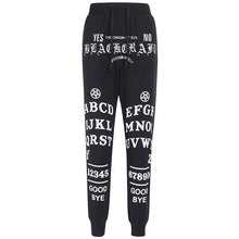 Load image into Gallery viewer, New Punk Grunge Gothic Pants Wegi Board Pentagram Pant Hollow Out Patchwork Trouser Vintage Look Ouija Board Black Trendy Joggers