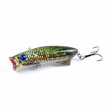 Load image into Gallery viewer, 1pc Floathing Lure with Treble Hook 3D Printed Topwater Popper Fishing Lure 7.8cm 11.5g Hard Bait Plastic Fishing Tackle Crankbait 7 Colors