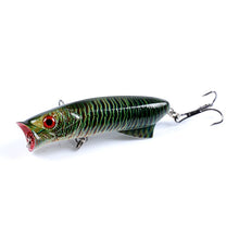Load image into Gallery viewer, 1pc Floathing Lure with Treble Hook 3D Printed Topwater Popper Fishing Lure 7.8cm 11.5g Hard Bait Plastic Fishing Tackle Crankbait 7 Colors