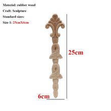 Load image into Gallery viewer, Unpainted Wood Oak Carved Wave Flower Applique for Home Furniture Decor Decorative Wood Carved Long