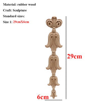 Load image into Gallery viewer, Unpainted Wood Oak Carved Wave Flower Applique for Home Furniture Decor Decorative Wood Carved Long