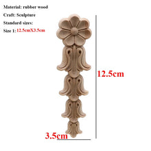 Load image into Gallery viewer, Unpainted Wood Oak Carved Wave Flower Applique for Home Furniture Decor Decorative Wood Carved Long