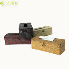 Load image into Gallery viewer, Rattan Rectangle Tissue Box Cover Rectangular Napkin Case Woven Napkin Paper Container Home Tissue Paper Holder