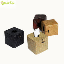 Load image into Gallery viewer, Handcrafted Rattan Tissue Box Vintage Seagrass Tissue Holder Roll Paper Wicker Woven Tissue Box Home Décor