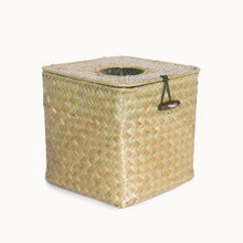 Load image into Gallery viewer, Handcrafted Rattan Tissue Box Vintage Seagrass Tissue Holder Roll Paper Wicker Woven Tissue Box Home Décor