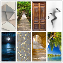 Load image into Gallery viewer, DIY 3D PVC Self Adhesive Wallpaper Beautiful Landscape Door Sticker For Living Room Bedroom Waterproof Mural Decals deursticker