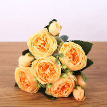 Load image into Gallery viewer, 30cm Rose Pink Silk Peony Artificial Bouquet Flowers 5 Big Heads 4 Small Bud Bride Wedding Home Decoration Fake Flowers Faux