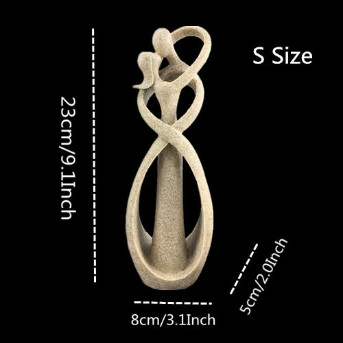 23cm Sandstone Kissing Lover Statuettes Wedding Statue Decoration Anniversary Souvenirs Figurines Ornaments For Home Gift