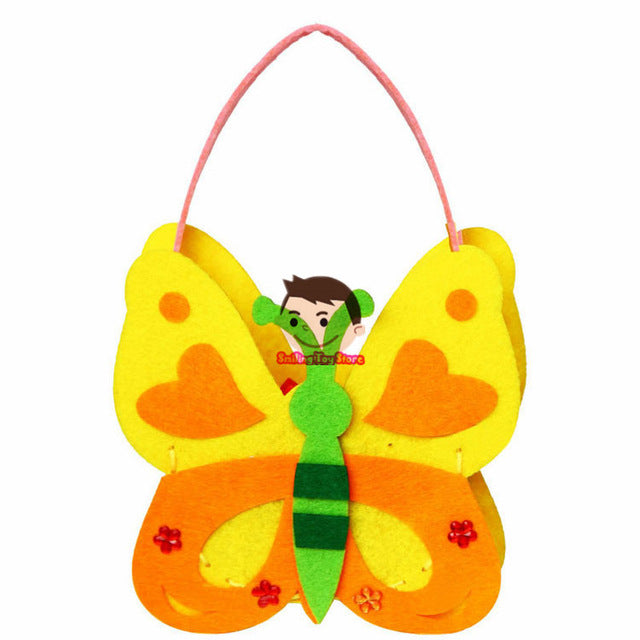 DIY Handbag Children Craft Toy Mini Bag Non-woven Cloth Colorful Handmade Bag Cartoons Animals Children Handbags