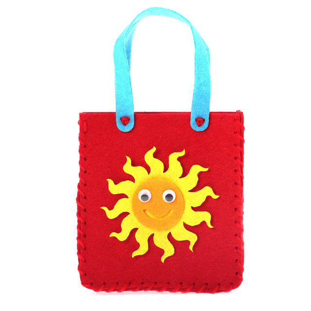 DIY Handbag Children Craft Toy Mini Bag Non-woven Cloth Colorful Handmade Bag Cartoons Animals Children Handbags