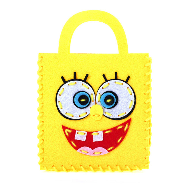 DIY Handbag Children Craft Toy Mini Bag Non-woven Cloth Colorful Handmade Bag Cartoons Animals Children Handbags