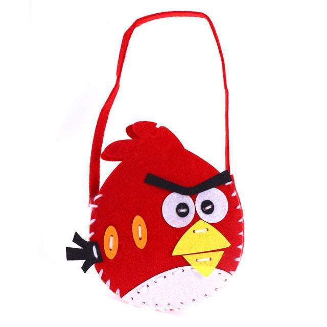 DIY Handbag Children Craft Toy Mini Bag Non-woven Cloth Colorful Handmade Bag Cartoons Animals Children Handbags