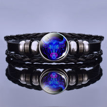 Load image into Gallery viewer, 12 Zodiac Signs Constellation Charm Bracelet Men Women Fashion Multilayer Weave leather Bracelet & Bangle Birthday Gifts
