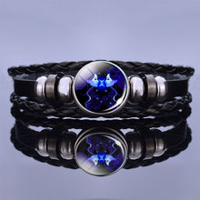 Load image into Gallery viewer, 12 Zodiac Signs Constellation Charm Bracelet Men Women Fashion Multilayer Weave leather Bracelet & Bangle Birthday Gifts