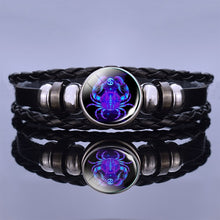 Load image into Gallery viewer, 12 Zodiac Signs Constellation Charm Bracelet Men Women Fashion Multilayer Weave leather Bracelet & Bangle Birthday Gifts