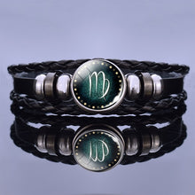 Load image into Gallery viewer, 12 Zodiac Signs Constellation Charm Bracelet Men Women Fashion Multilayer Weave leather Bracelet & Bangle Birthday Gifts
