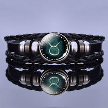 Load image into Gallery viewer, 12 Zodiac Signs Constellation Charm Bracelet Men Women Fashion Multilayer Weave leather Bracelet & Bangle Birthday Gifts