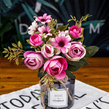 Load image into Gallery viewer, Beautiful tea rose silk flower fall artificial plastic flower for wedding home accessories decoration room decor