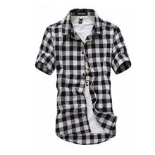 Load image into Gallery viewer, Men Summer Fashion Plaid Shirt Mens Checkered Shirts Short Sleeve Shirt Men Wear
