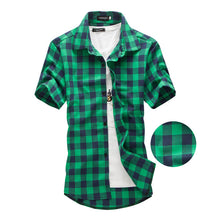 Load image into Gallery viewer, Men Summer Fashion Plaid Shirt Mens Checkered Shirts Short Sleeve Shirt Men Wear