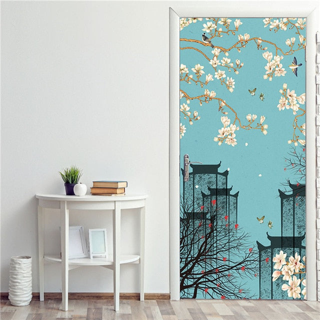 Creative 3D DIY Door Sticker 95x215cm/Custom Size Self Adhesive Wallpaper On the Doors DIY Renovation Waterproof Poster For Bedroom
