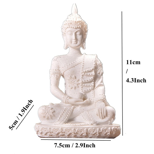 Buddha Statue Nature Sandstone Thailand Buddha Sculpture Hindu Fengshui Figurine Meditation Miniature Home Decor