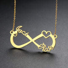 Load image into Gallery viewer, Custom 2/3/4 Names Necklace Infinity with Heart Icon Chokers for Women Personalize Couple Family Nameplate Love Gifts