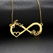 Load image into Gallery viewer, Custom 2/3/4 Names Necklace Infinity with Heart Icon Chokers for Women Personalize Couple Family Nameplate Love Gifts